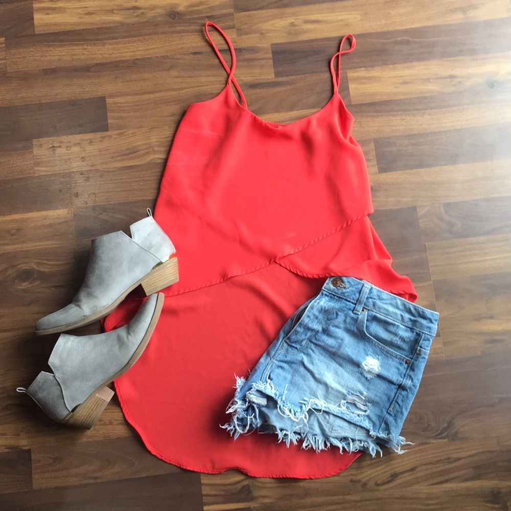 Coral/red Hi/Low Tank, Small